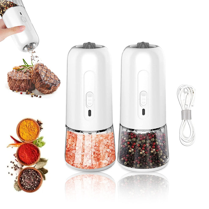 Gravity Pepper Mills Electric Salt And Pepper Grinder Adjustable Coarseness With LED Light Kitchen Gadgets